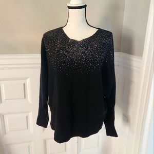 Vila Milano black sweater size xl rhinestone detail batwing sleeves